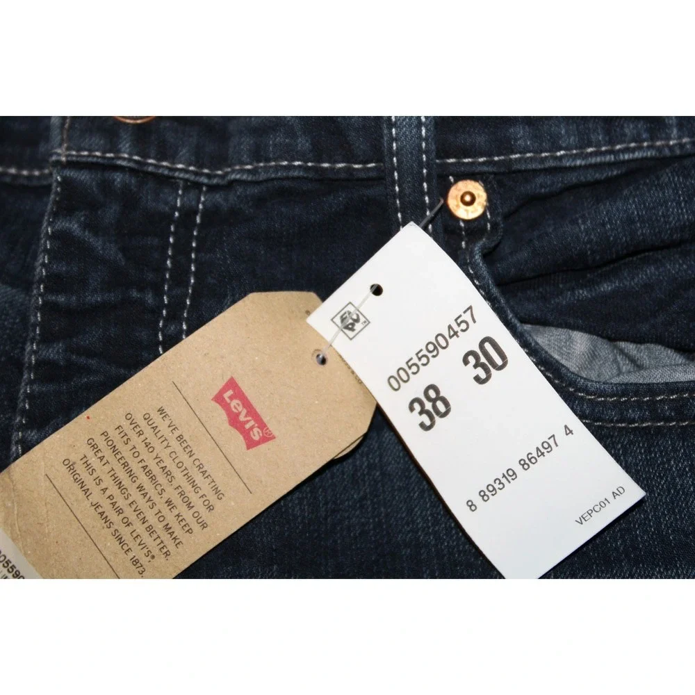 Levis 559 Jeans Mens 38x30 Blue Denim Relaxed Fit Straight Leg Dark Stone Wash